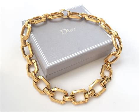 christian dior chunky chain necklace|Christian Dior rhinestone necklaces.